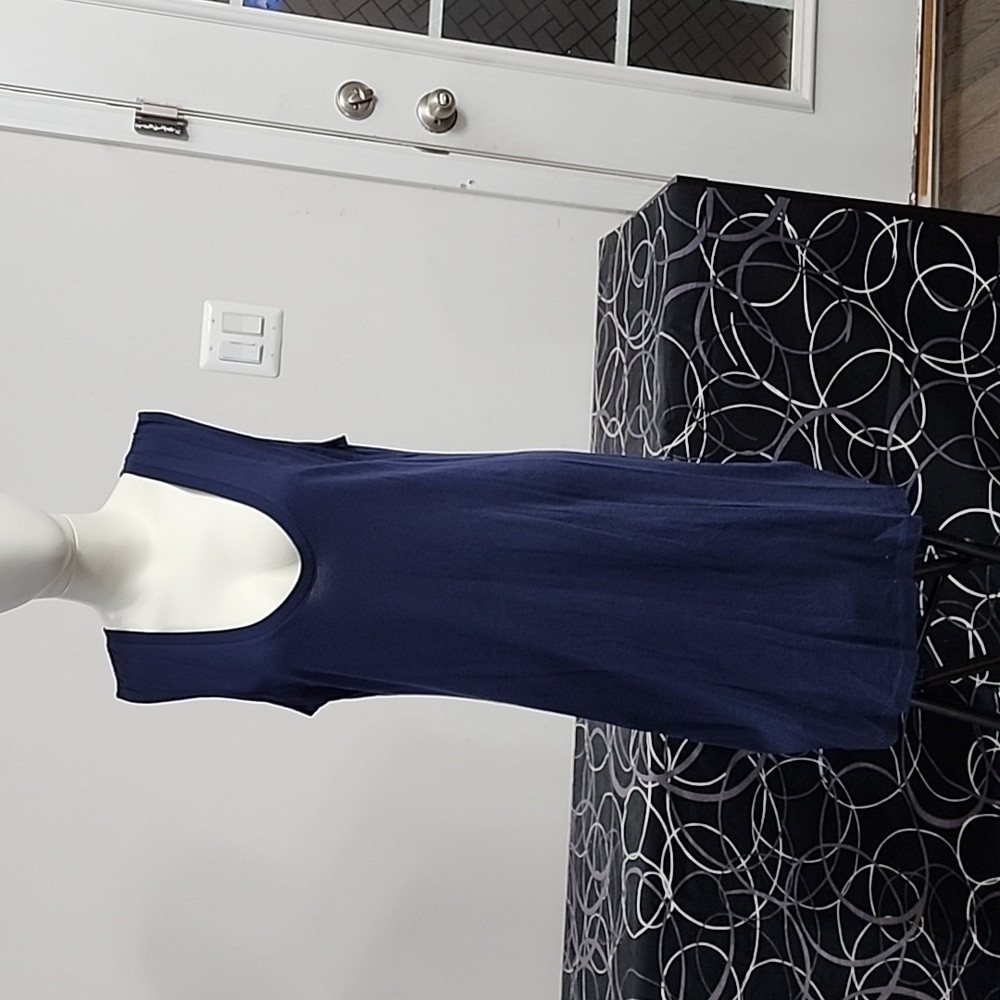 Banana Republic Blue Sleeveless Tee Shirt Dress